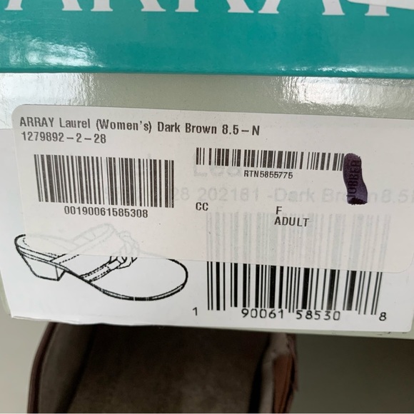 Array Womens Laurel Brown Leather slide block heel Mules Shoes US 8.5 N narrow - Picture 8 of 10